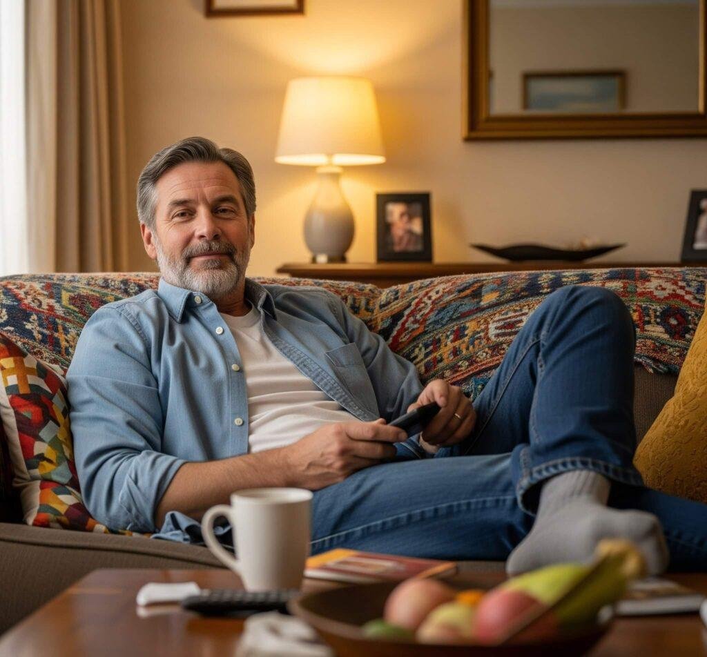 Person relaxing, not adhering to strict wellness routines.