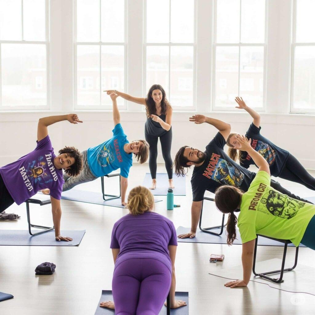 Yoga class Plank Chair Pose