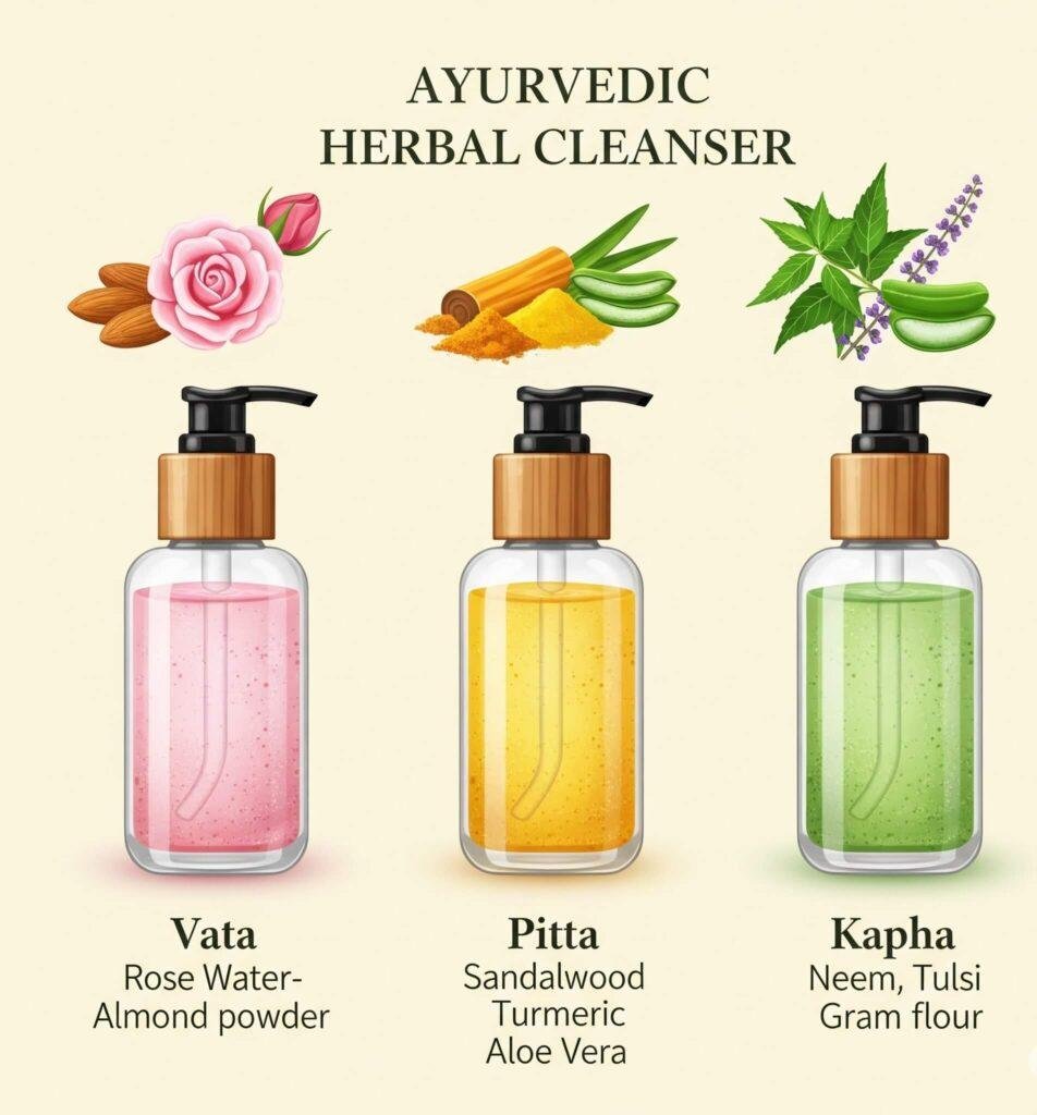 Ayurvedic herbal cleansers for different doshas.