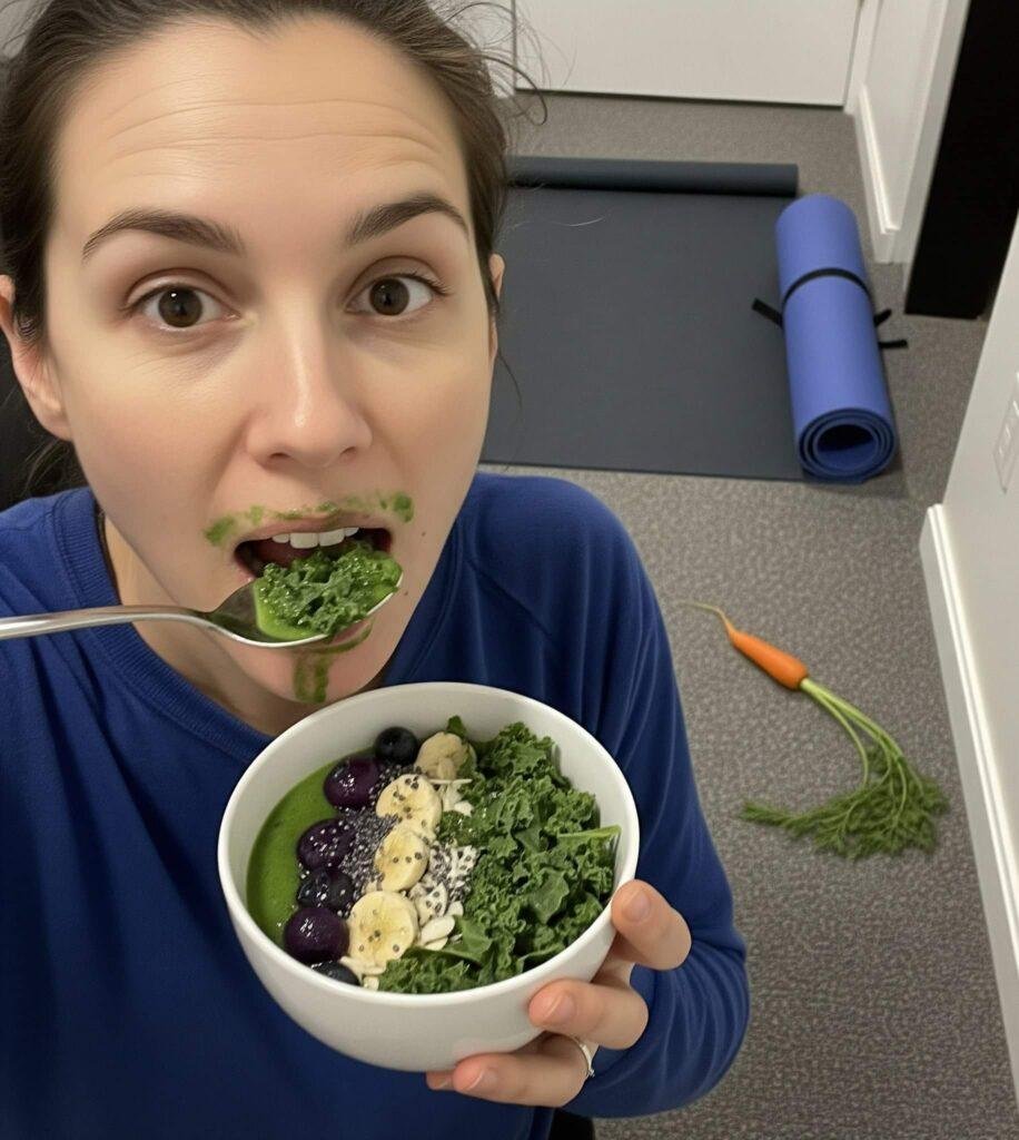 Kale Smoothie Yoga Fail 