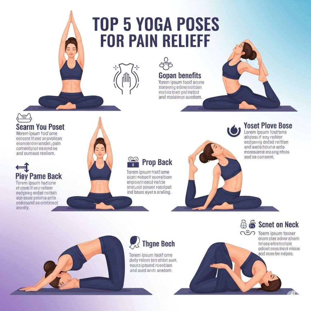 Top 5 yoga poses for pain relief.
