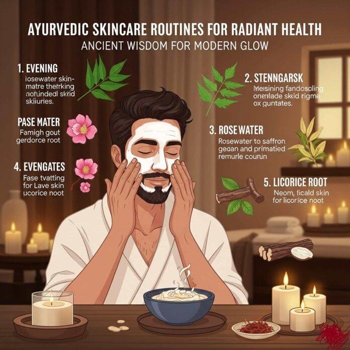 Radiant Ayurvedic skincare routine.