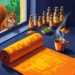 Integrating Ayurvedic Daily Routines (Dinacharya) with Yoga Training for Optimal Health Turmeric-stained yoga mat, Ayurvedic oils, tea, and a squirrel.